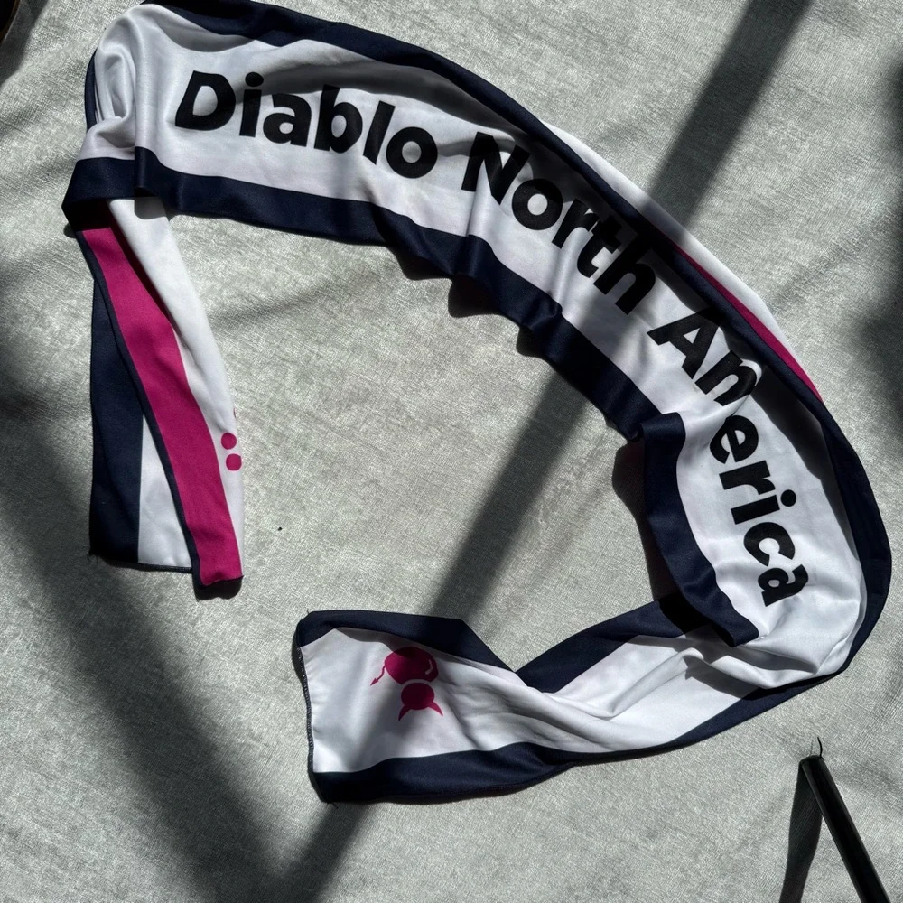 Pink and Black ITINERISUNITE Logo Scarf Bandana Wrap Accessory